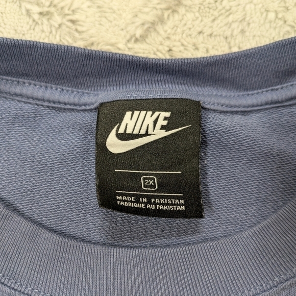 Nike Shirt Women's 2X Blue Sportswear Icon Clash Graphic Logo Crop Sweat Top - Picture 4 of 9